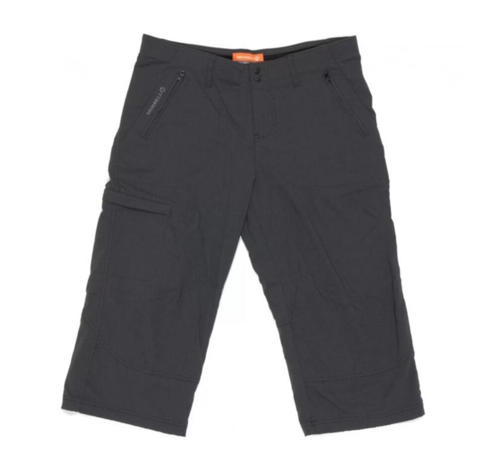 Merrell Womens Black SelectWick Hiking Cargo Shorts Sz 12 Nylon Spandex Stretch